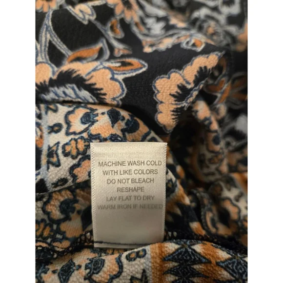 Women's WESTPORT 1962 Long Sleeve Dress 2X Black Orange Floral - Picture 11 of 11